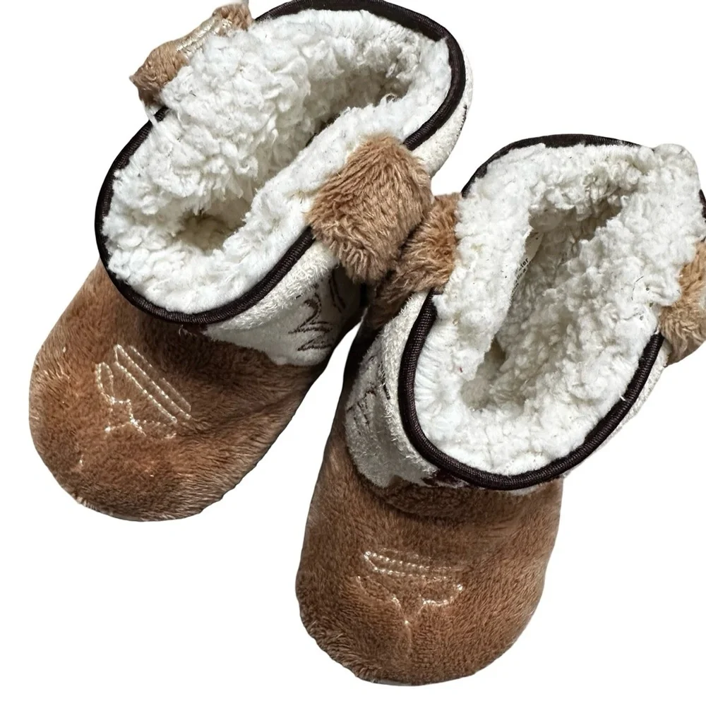 Cowboy Kickers Cowboy Sherpa Boots Size 2 Baby Unisex Warm Slippers Slip On